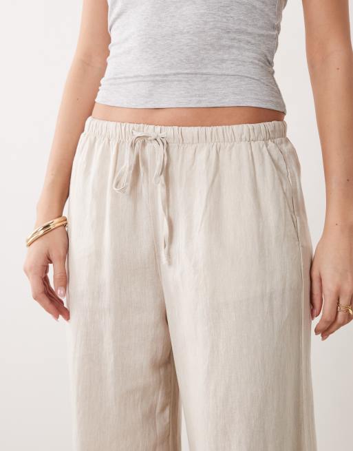 Cotton On haven wide leg linen blend pant in natural, 3 of 5