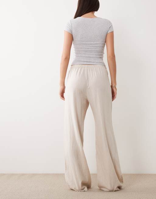 Cotton On haven wide leg linen blend pant in natural, 5 of 5