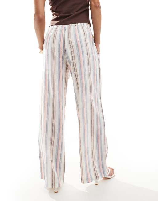 Cotton On haven wide leg linen blend pants in multi textured pant, 3 of 5