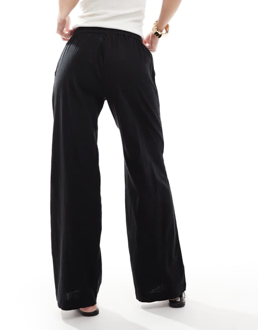 Cotton On Haven wide leg linen look pant in black, 2 of 5