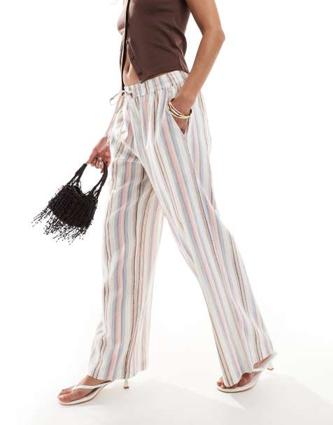 Cotton On haven wide leg linen look pant in multi textured pant - view 1