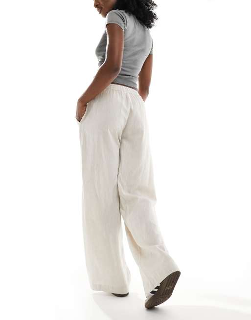 Cotton On Haven wide leg linen look pant in natural, 2 of 5