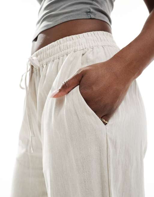 Cotton On Haven wide leg linen look pant in natural, 5 of 5