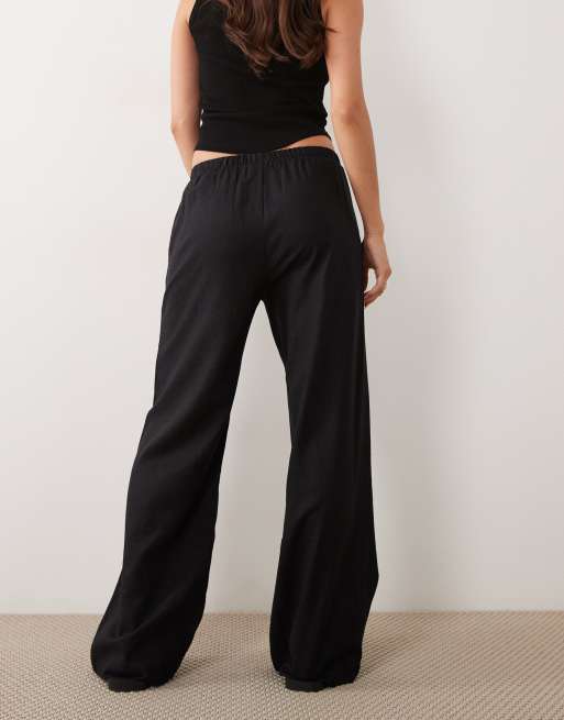 Cotton On Haven wide leg pant in black, 4 of 5