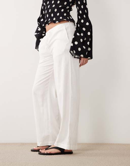 Cotton On Haven wide leg pants in white, 2 of 5
