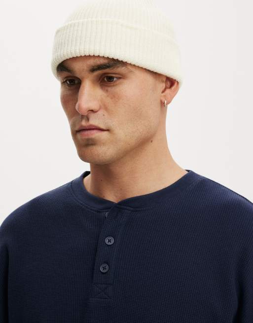 Cotton On Heavy knit beanie in creampuff, 3 of 4