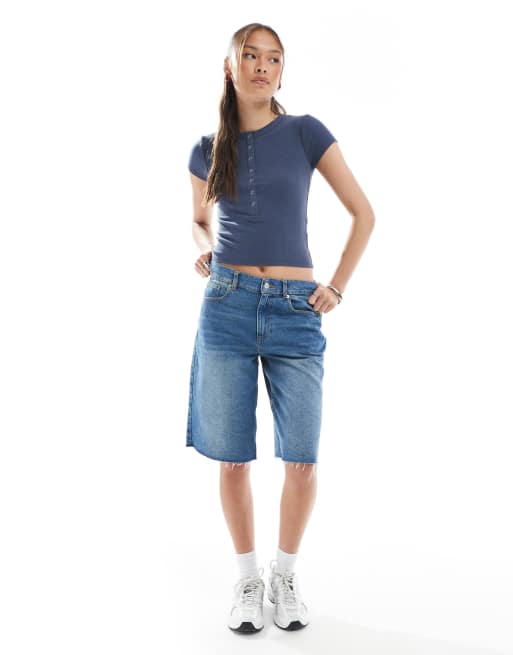 Cotton On henley short sleeve tee in collegiate navy | ASOS