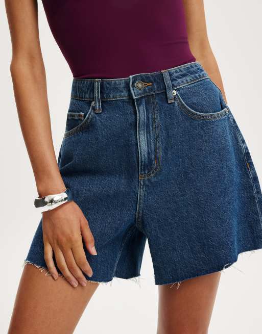 Cotton On High 90 s denim short in blue, 3 of 4