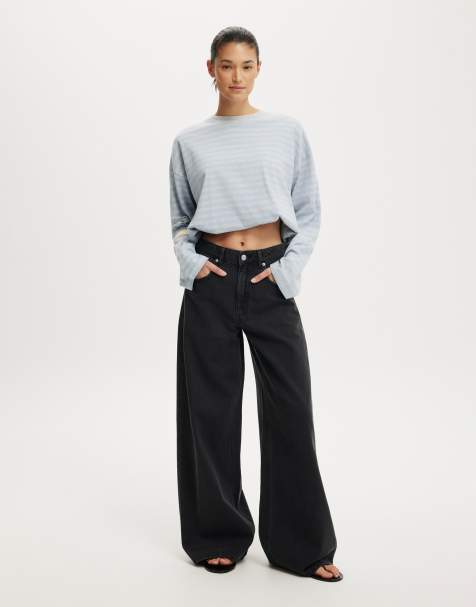 Cotton On High rise wide jean in black - view 1