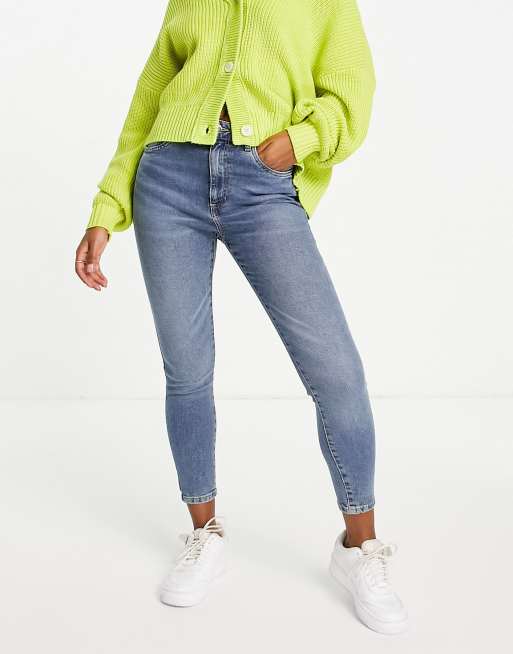 Cotton On high waist skinny jeans in mid wash blue 