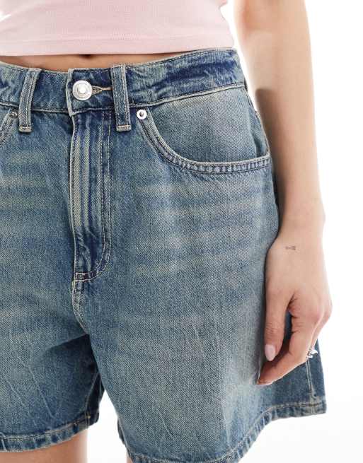 Cotton On high waisted 90s denim shorts in sahara blue ASOS - Main Image