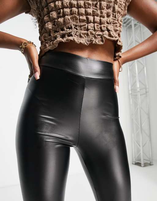 High Waisted Faux Leather Leggings Asos