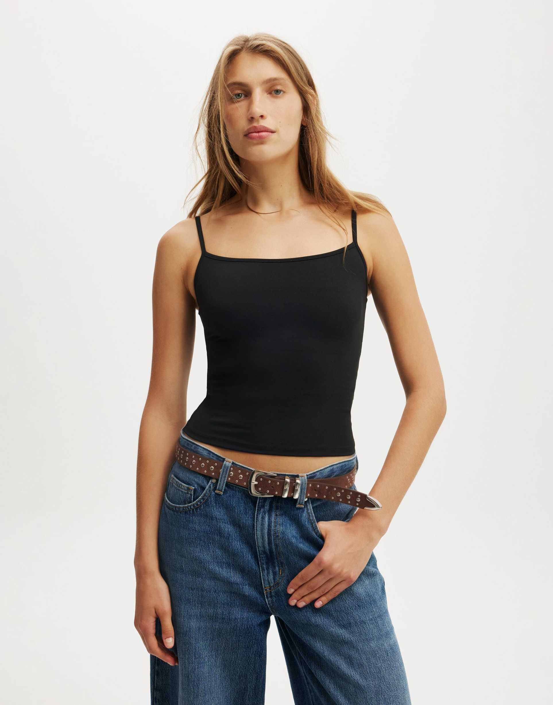 cotton on hold me cami in black