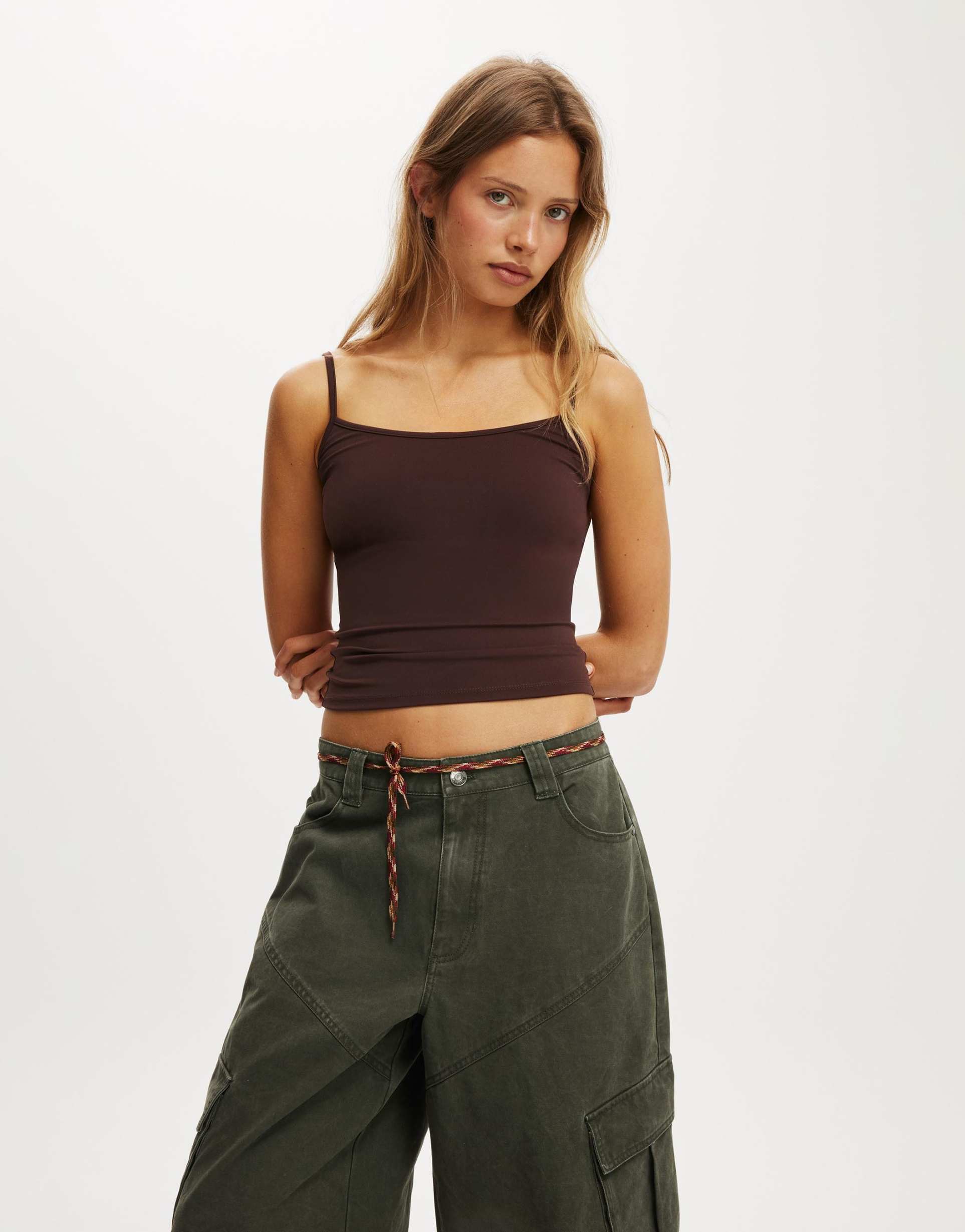 cotton on hold me cami in brown