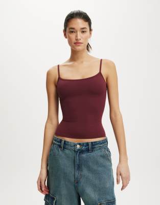 Cotton On Hold me cami in burgundy - AUBURN