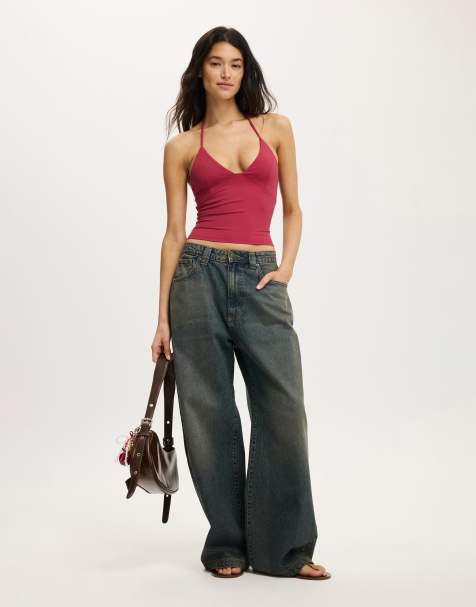 Cotton On Hold me halter in burgundy - AUBURN - view 1