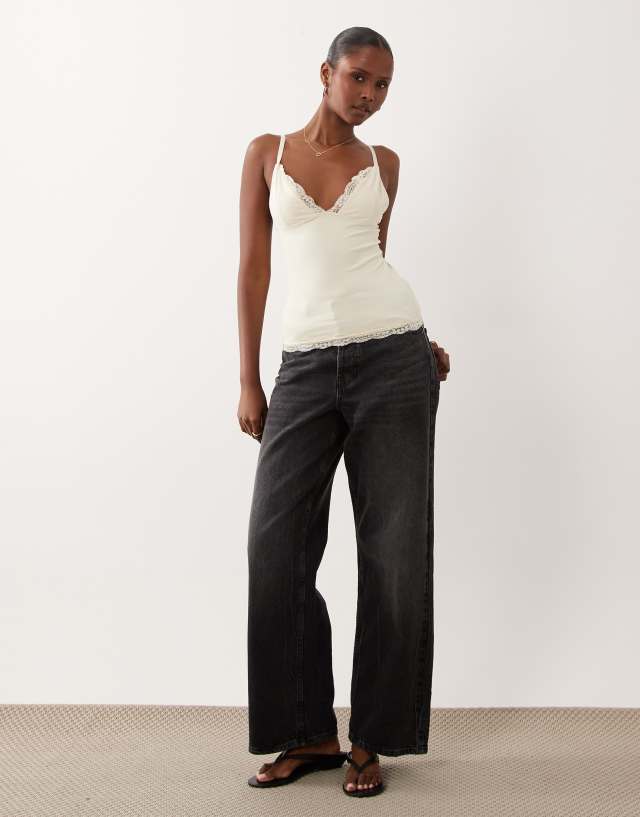Cotton On hold me lace trim cami in honey cream | ASOS