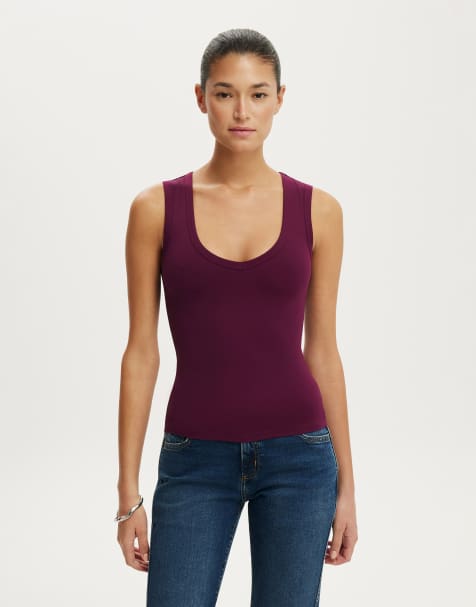 Cotton On – Hold Me – Lila linne med v-ringning - view 1