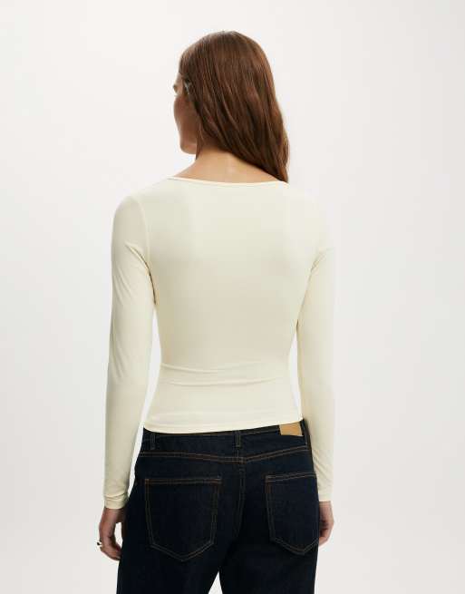 Cotton On Hold me long sleeve in beige, 4 of 4