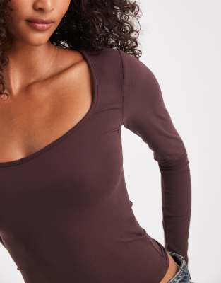 Cotton On Hold Me Long Sleeve In Brown