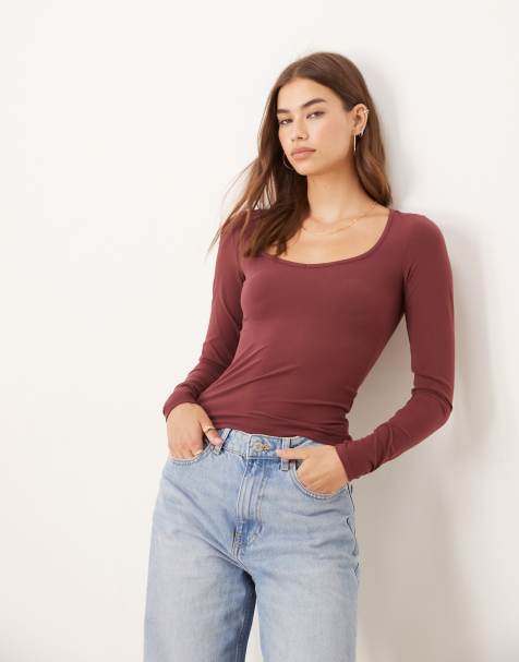Cotton On Hold me long sleeve in burgundy - view 1