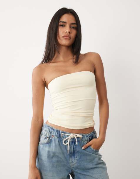 Cotton On hold me longline boob tube in yellow