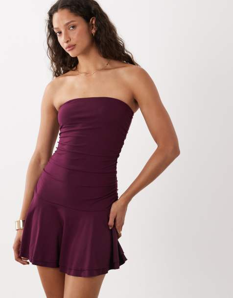 Cotton On – Hold Me – Mini-Schlauchkleid in Brombeere - view 1