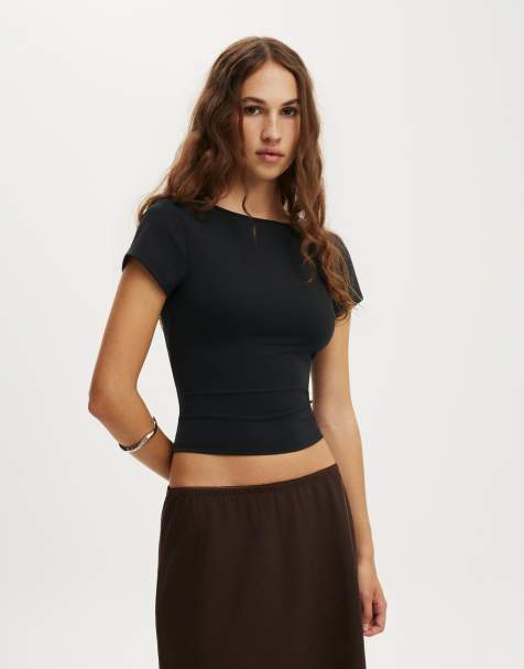 Cotton On Hold me scoop back tee in black - view 1