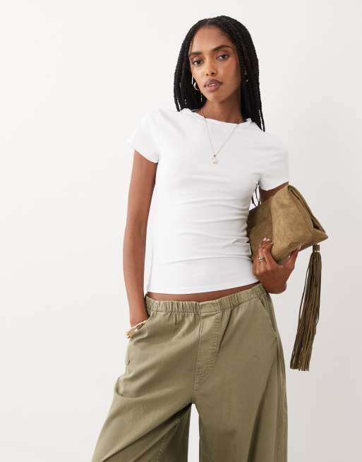 Cotton On hold me short sleeve crew neck in white, 2 of 4