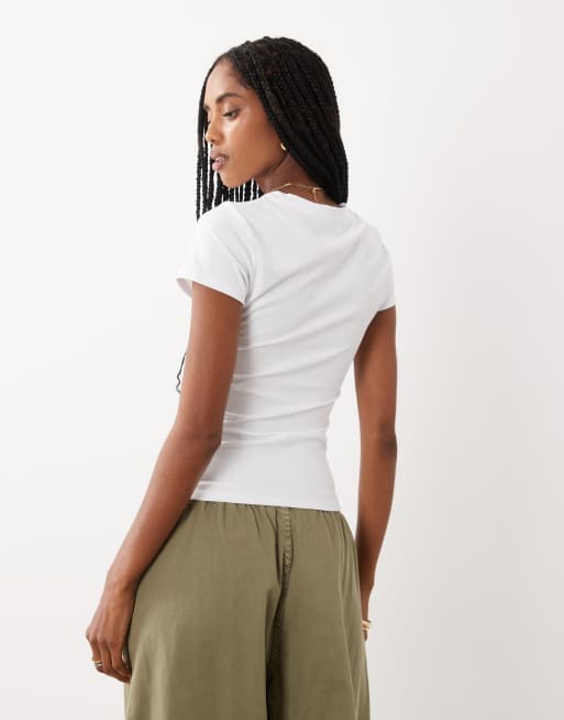 Cotton On hold me short sleeve crew neck in white, 4 of 4