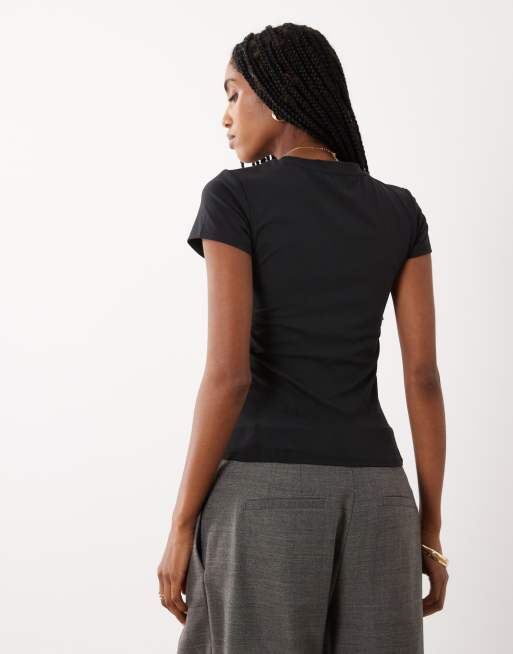 Cotton On hold me short sleeve crew neck top in black, 4 of 4