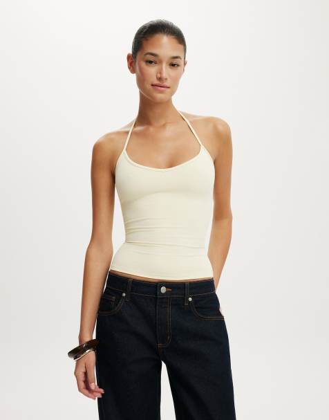 Cotton On Hold me tie halter in beige