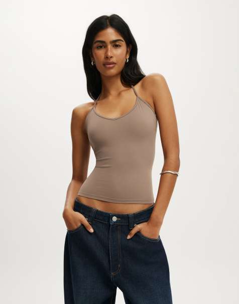 Cotton On Hold me tie halter in brown