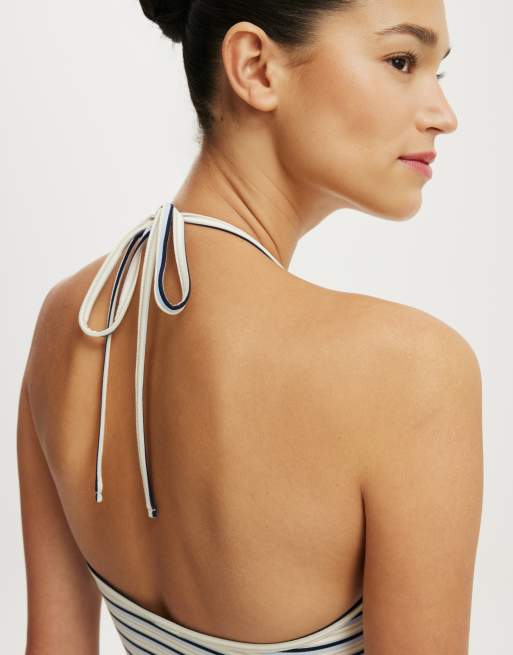 Cotton On Hold me tie halter in esme stripe marble mist, 3 of 4