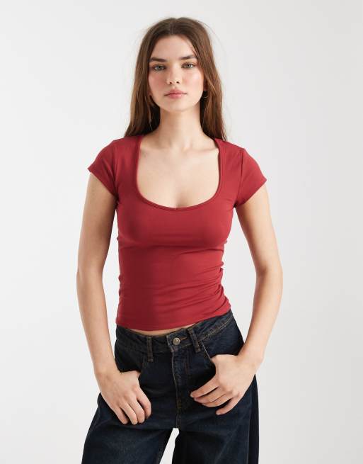 Cotton On - Hold Me - Top a maniche corte color sidro di mirtillo