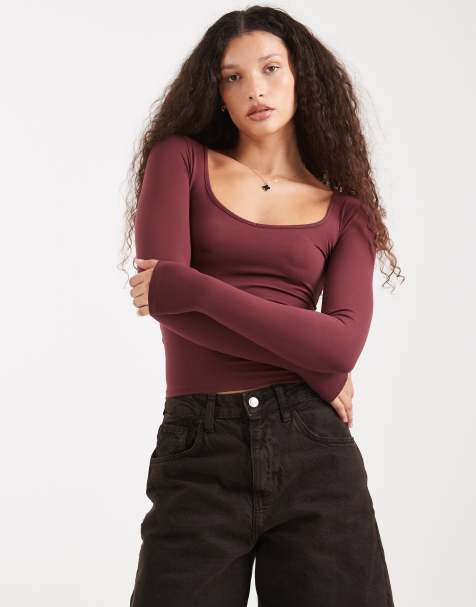 Cotton On - Hold Me - Top a maniche lunghe color amarena - view 1