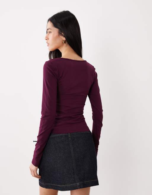 Cotton On - Hold Me - Top met lange mouwen in braambes, 4 van 4