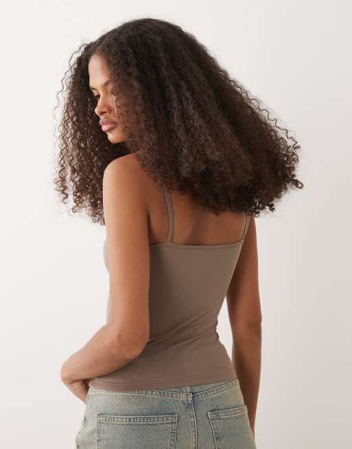 Cotton On – Hold Me – Top na ramiączkach w spranym kolorze mokki, 4 z 4