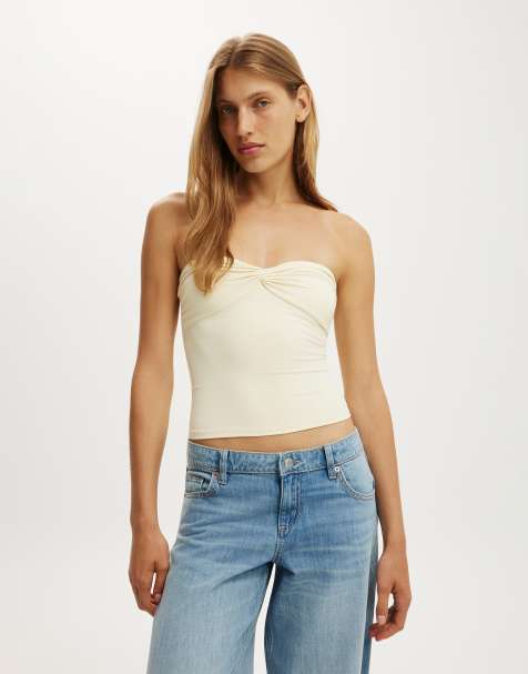Cotton On Hold me twist bandeau in beige - view 1