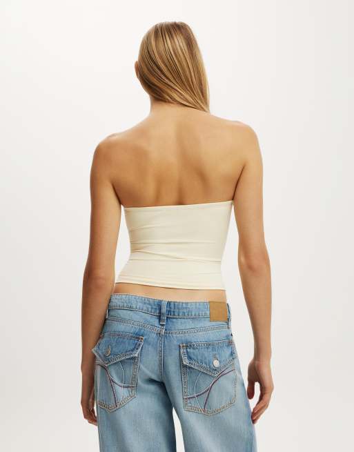 Cotton On Hold me twist bandeau in beige, 4 of 4