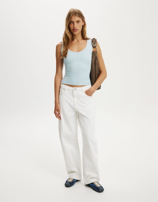 Cotton On Hold me v neck tank in blue, 2 of 4