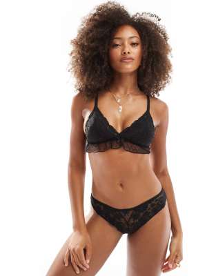 Cotton:On Cotton On holly lace underwire bra with overlay in black