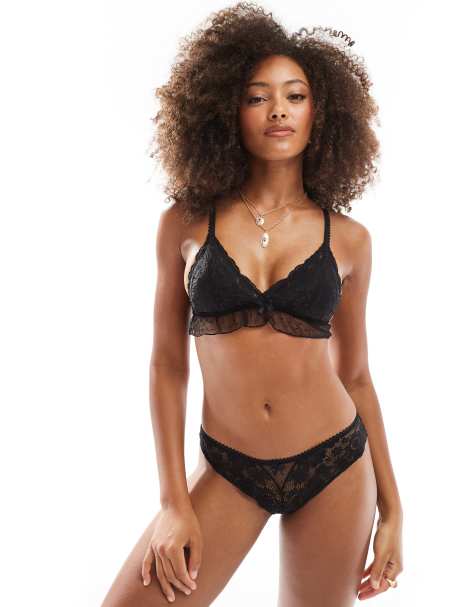 Cotton On - Holly - Reggiseno in pizzo neri con ferretto e strato sovrapposto - view 1