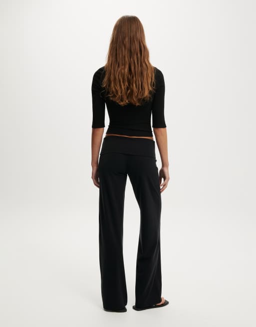 Cotton On Honey fold over pant in black, 2 of 4