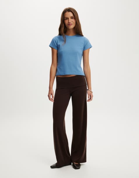 Cotton On Honey fold over pant in brown - view 1