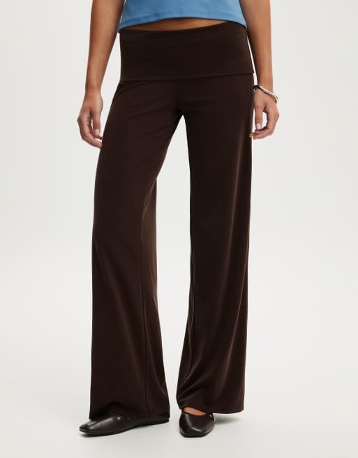 Cotton On Honey fold over pant in brown, 3 of 4