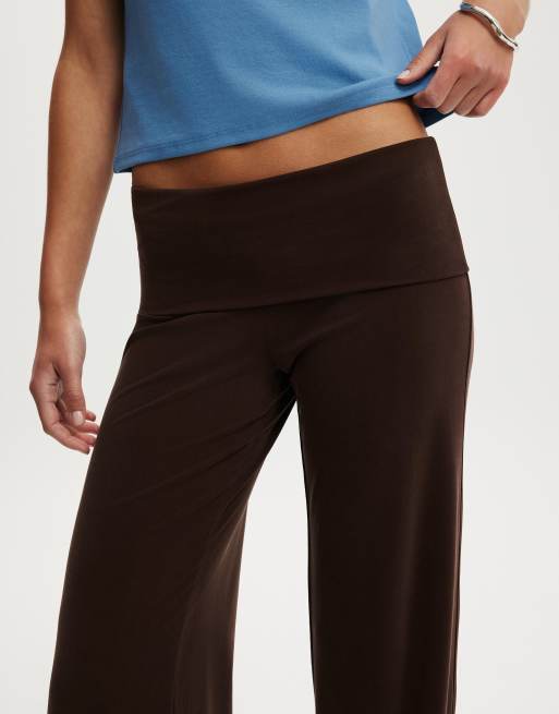 Cotton On Honey fold over pant in brown, 4 of 4