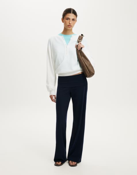 Cotton On Honey fold over pant in navy - view 1