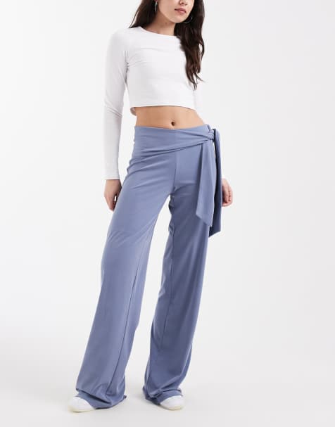 Cotton On – Honey – Hose in verwittertem Blau mit Bindedetail - view 1