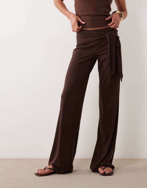 Cotton On Honey tie pant in brown, 2 of 5